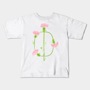 Watercolor Carnation Phi Symbol Kids T-Shirt